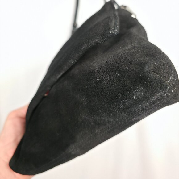 Coletta 90s Vintage Black Suede Flap Bag - Picture 4 of 11